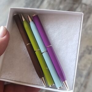Coach Multicolor Ballpoint Pen Set - Brown, Olive, Light Blue, Purple
